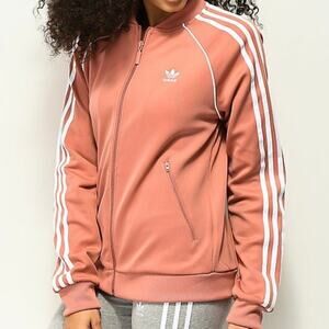 ADIDAS | Superstar Dusty Rose Pink White Track Jacket Full Zip Trefoil | Large